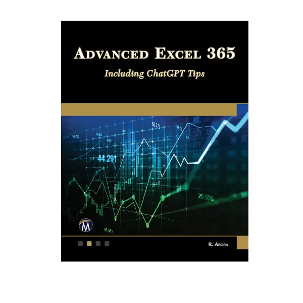 Cover of ADVANCED EXCEL 365 guide with ChatGPT tips